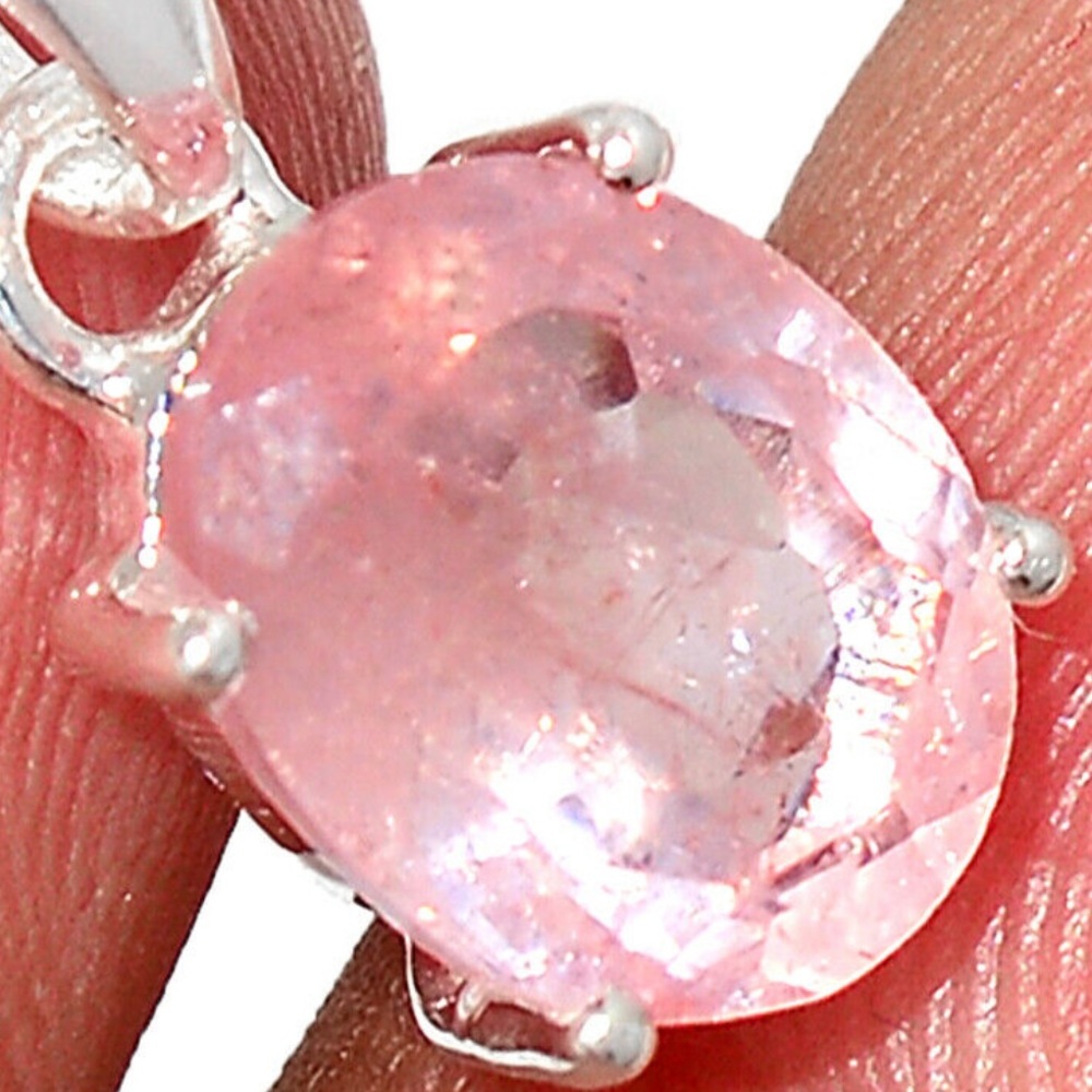 Genuine Morganite Sterling Silver pendants - Picture 4 of 6